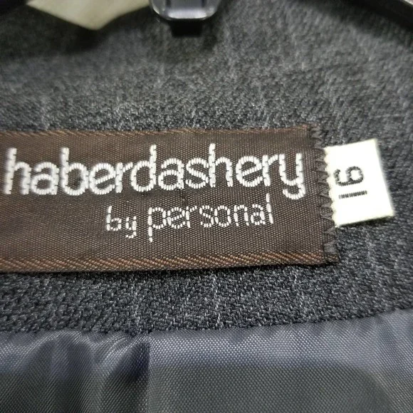 Haberdashery Pin Stripe Blazer Gray Size 16 Women's Lined - Picture 10 of 10